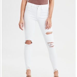 American Eagle Outfitters White Ripped Jeans